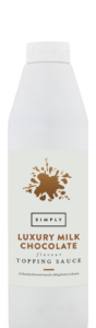 Simply Luxury Milk Chocolate Topping Sauce, desserts, frappes, hot chocolate, mocha, pancakes, waffles