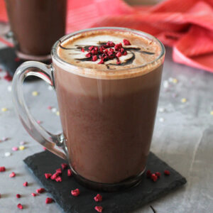 Vegan Raspberry Hot Chocolate