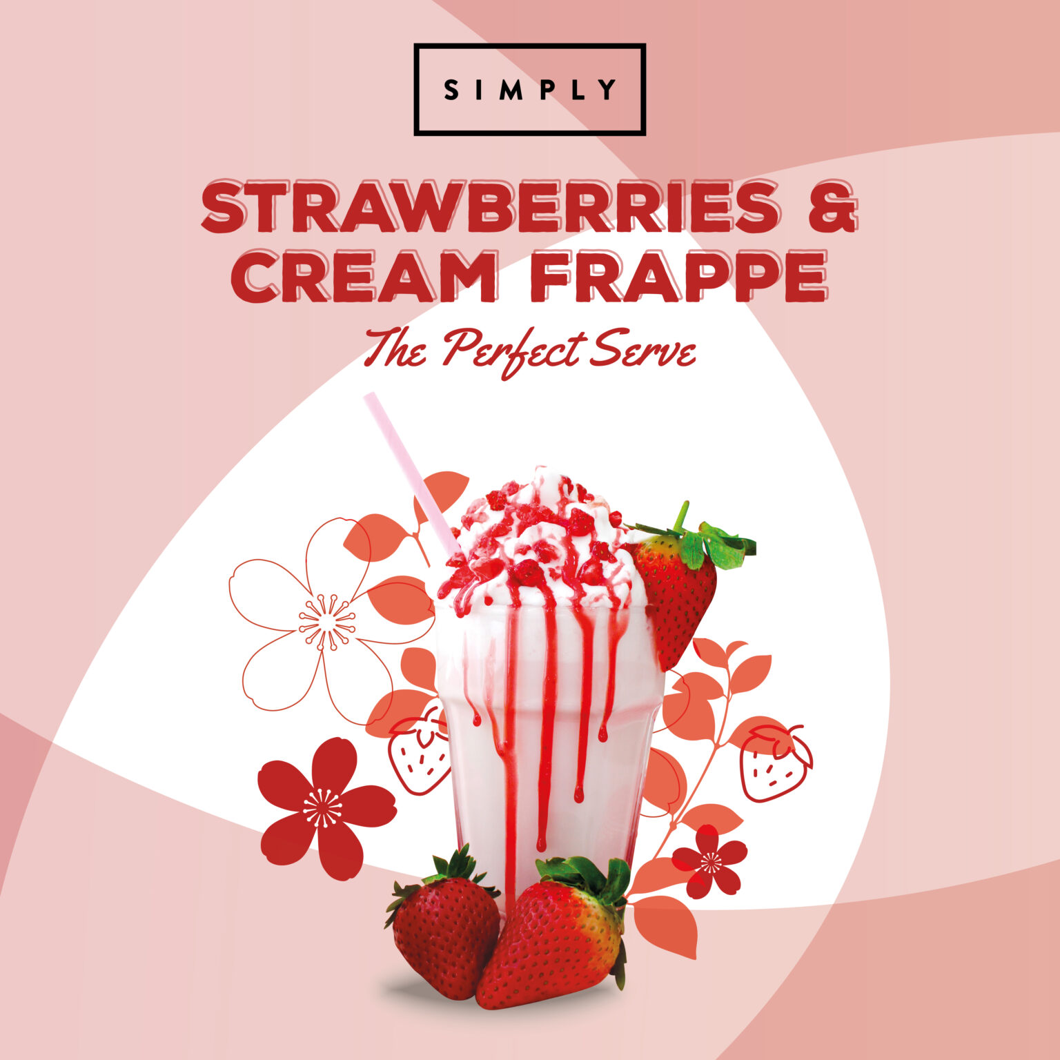 Strawberries and Cream Frappe Social media Instagram 1080 pixels IBC