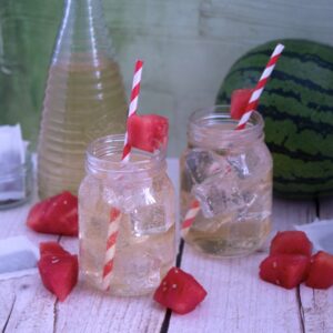 Watermelon iced green tea drink