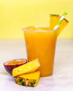 Pineapple and passion fruit smoothie, breakfast, refreshing, healthy, protein, fruit smoothie