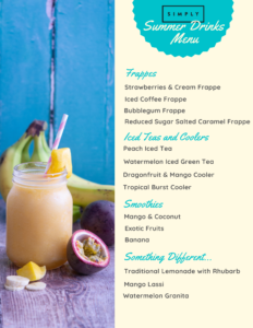 Summer Drinks Menu