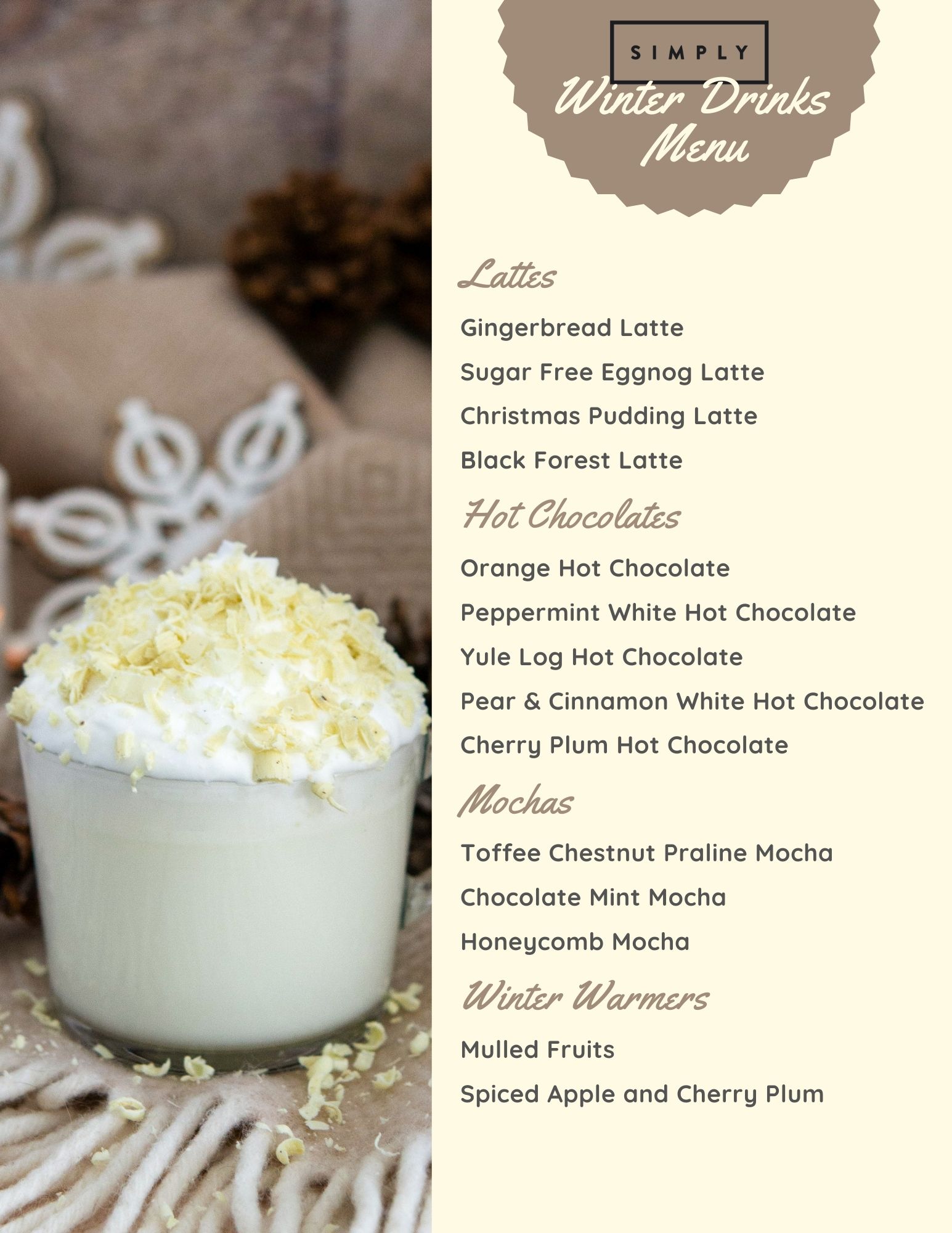 Winter Drinks Menu