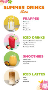 Simply Summer Drinks Menu 2022