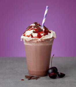 Black Forest Frappe, Chocolate, Berries, Winter