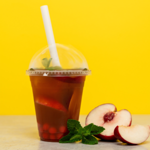 Peach Iced Tea & Strawberry Boba
