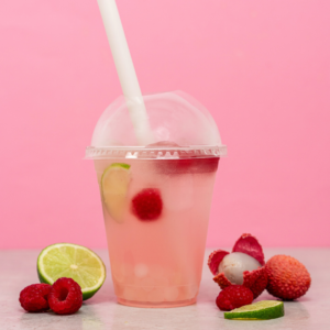 Pink Lemonade with Lychee Boba