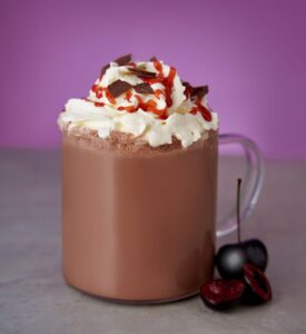 Blackforest Hot Chocolate, Winter drink, berry, winter warmer, sweet