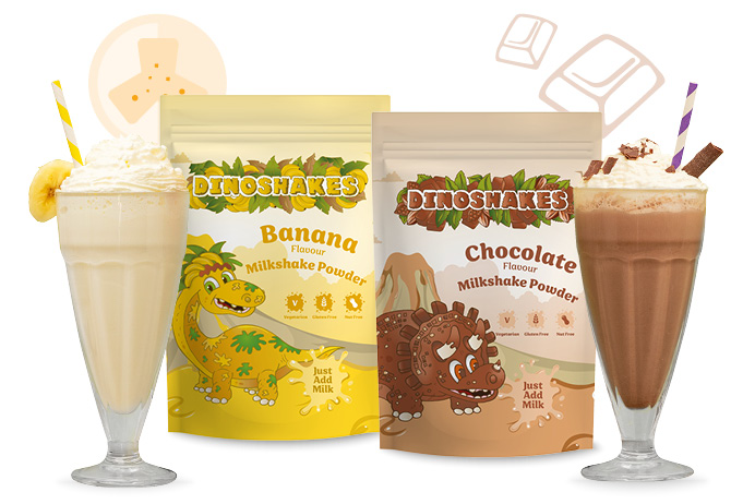 Traditional Milkshake Flavours, Dinoshakes Milkshakes Website Banner