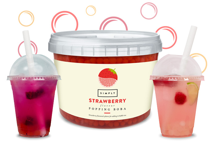 Strawberry Popping Boba Website Banner