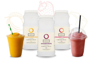 Smoothie range, topical tropical, summer fruits, banana, mango and passion fruit