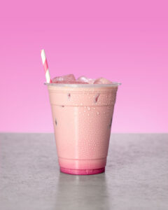 Pink iced chocolate