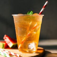 Watermelon Iced Green Tea Mocktail