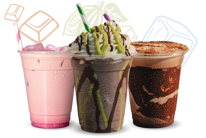 Iced is hot, website banner, hot chocolate, frappe, iced chocolate