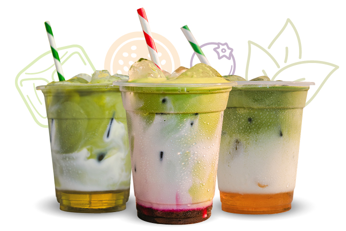 Game set matcha, matcha trio shot, matching simply syrups