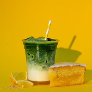 Lemon Drizzle Iced Matcha